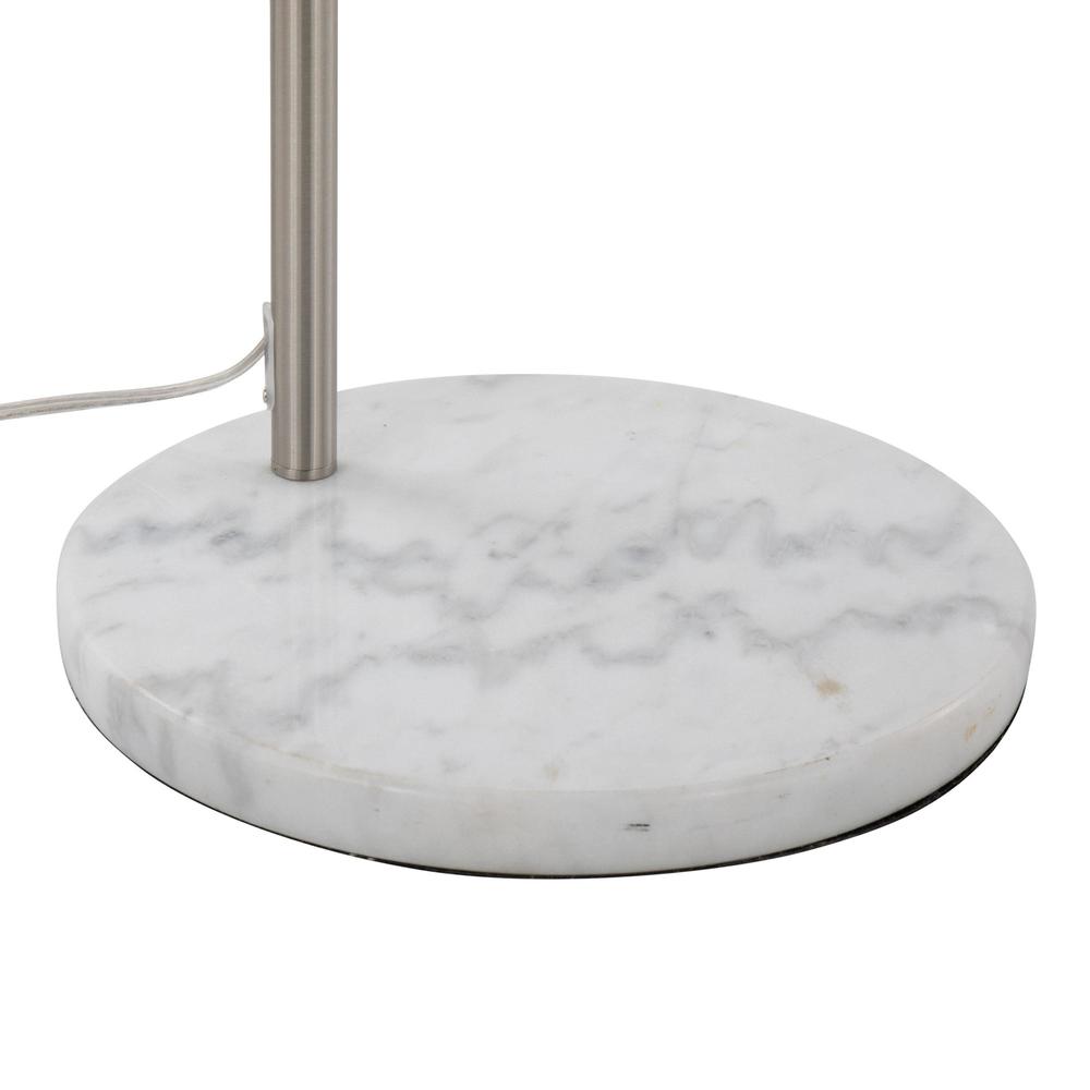 White Marble, Nickel, Antique Brass Metal March Floor Lamp. Picture 5
