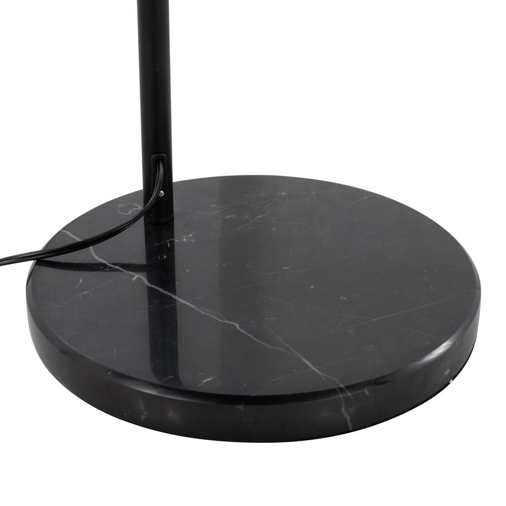 Black Marble, Black Metal, Grey Linen March Floor Lamp. Picture 8