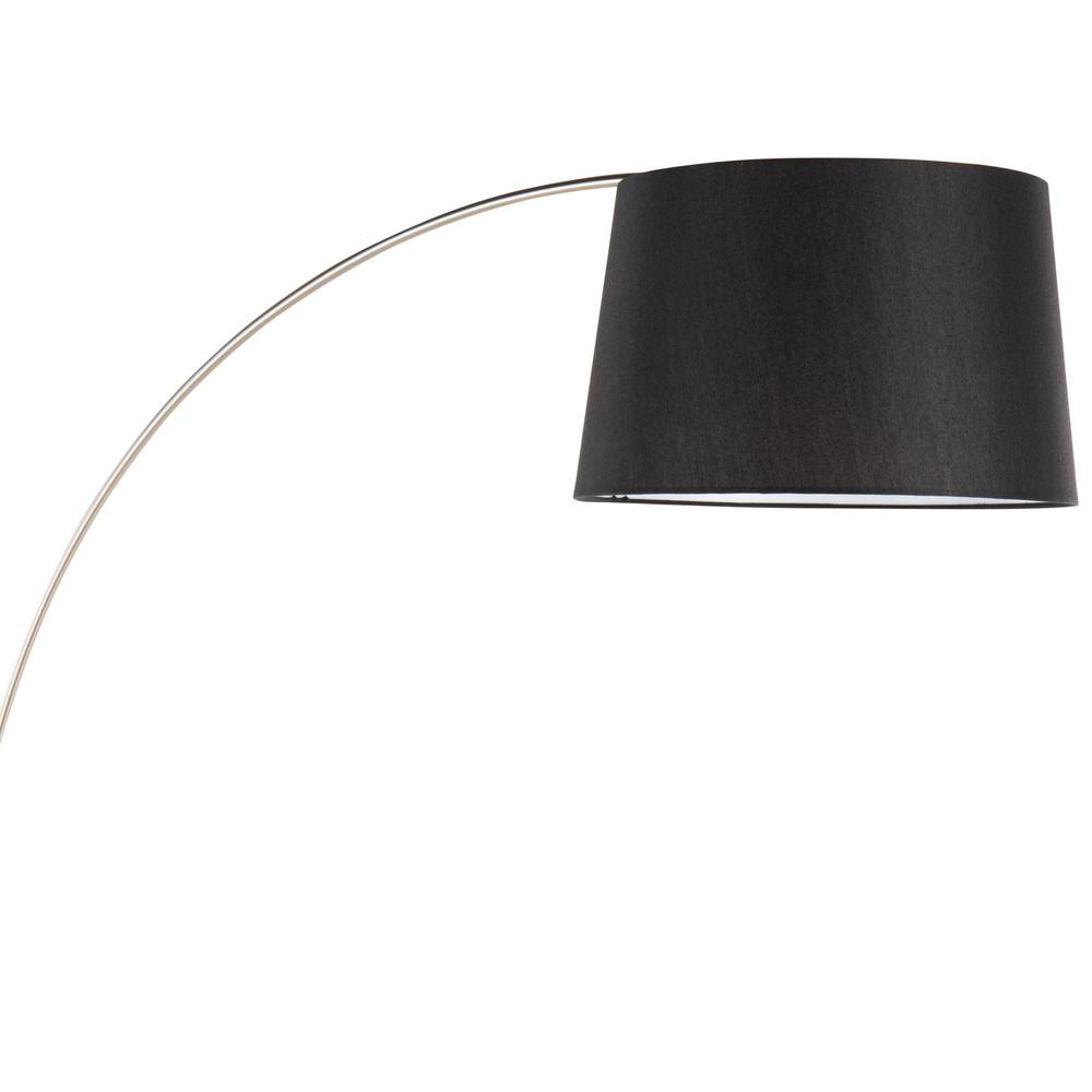 White Marble, Nickel, Black Linen March Floor Lamp. Picture 7
