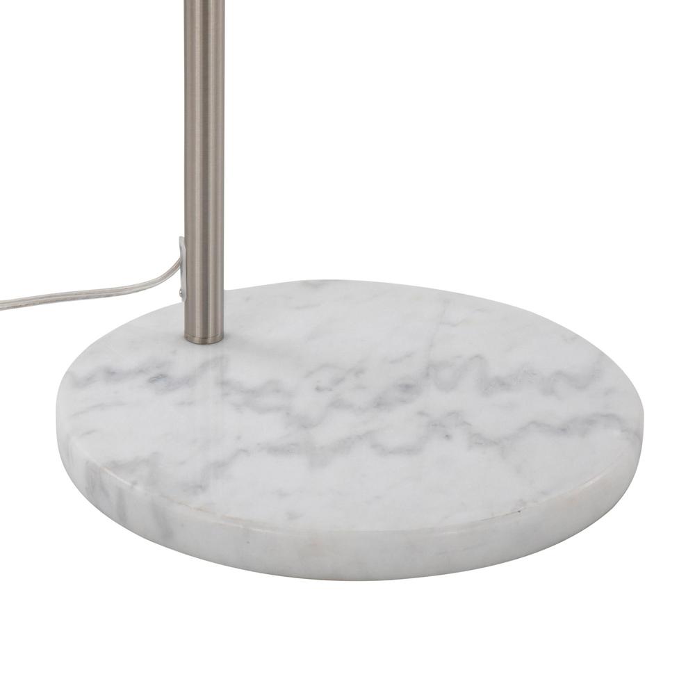 White Marble, Nickel, Black Linen March Floor Lamp. Picture 8