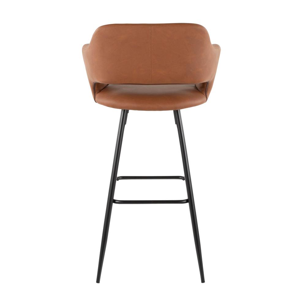 Black Metal, Brown PU Margarite Barstool - Set of 2. Picture 5