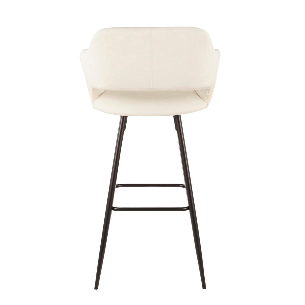 Black Metal, Cream PU Margarite Barstool - Set of 2. Picture 5