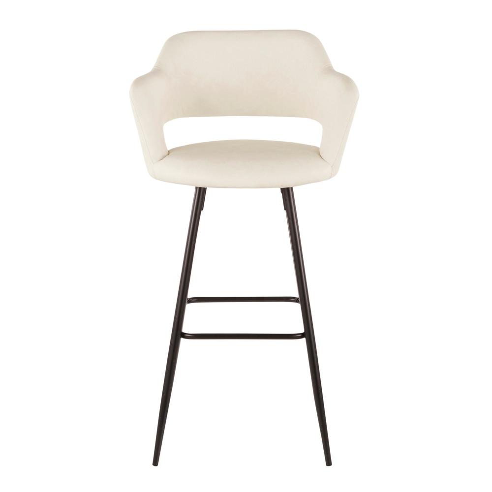 Black Metal, Cream PU Margarite Barstool - Set of 2. Picture 6