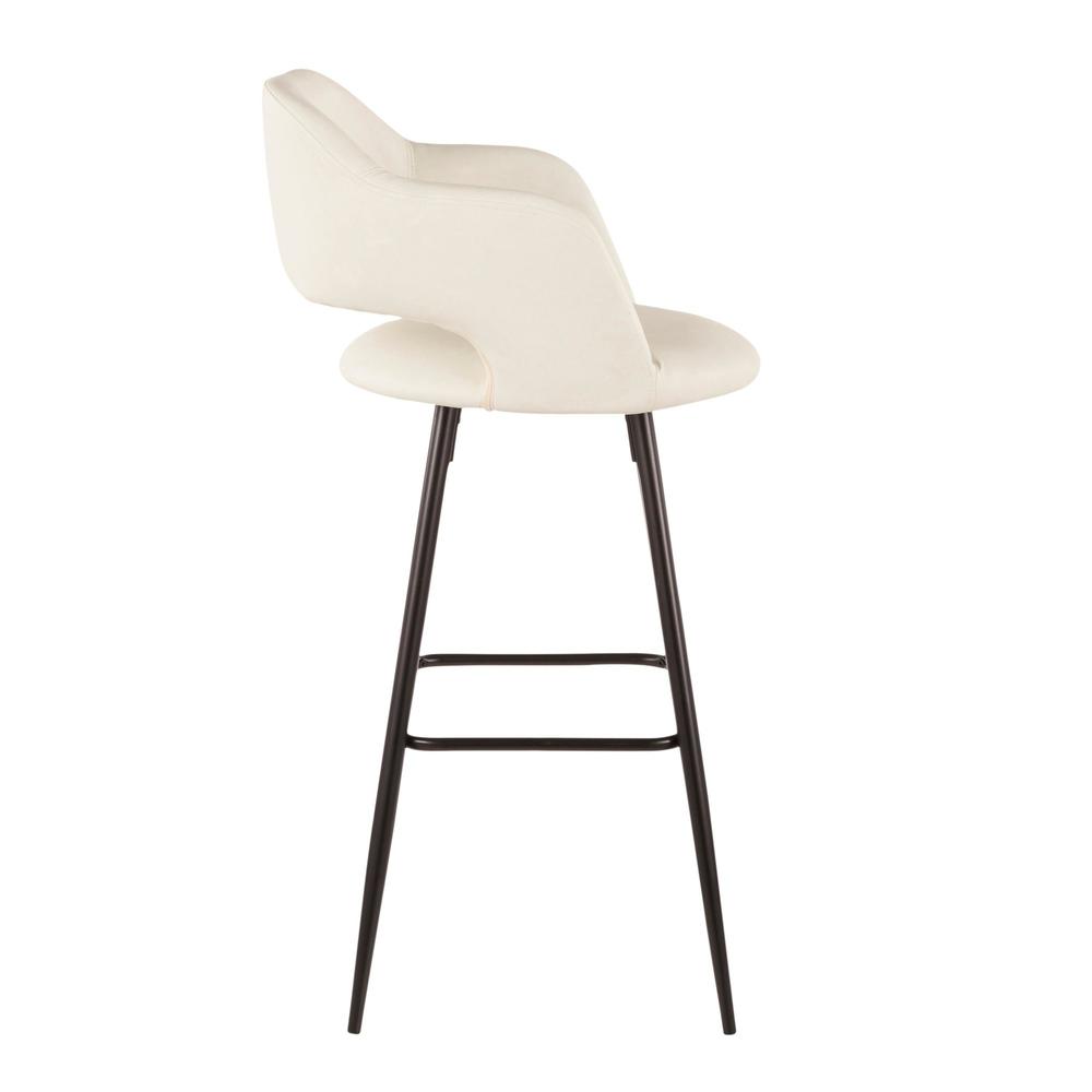 Black Metal, Cream PU Margarite Barstool - Set of 2. Picture 3