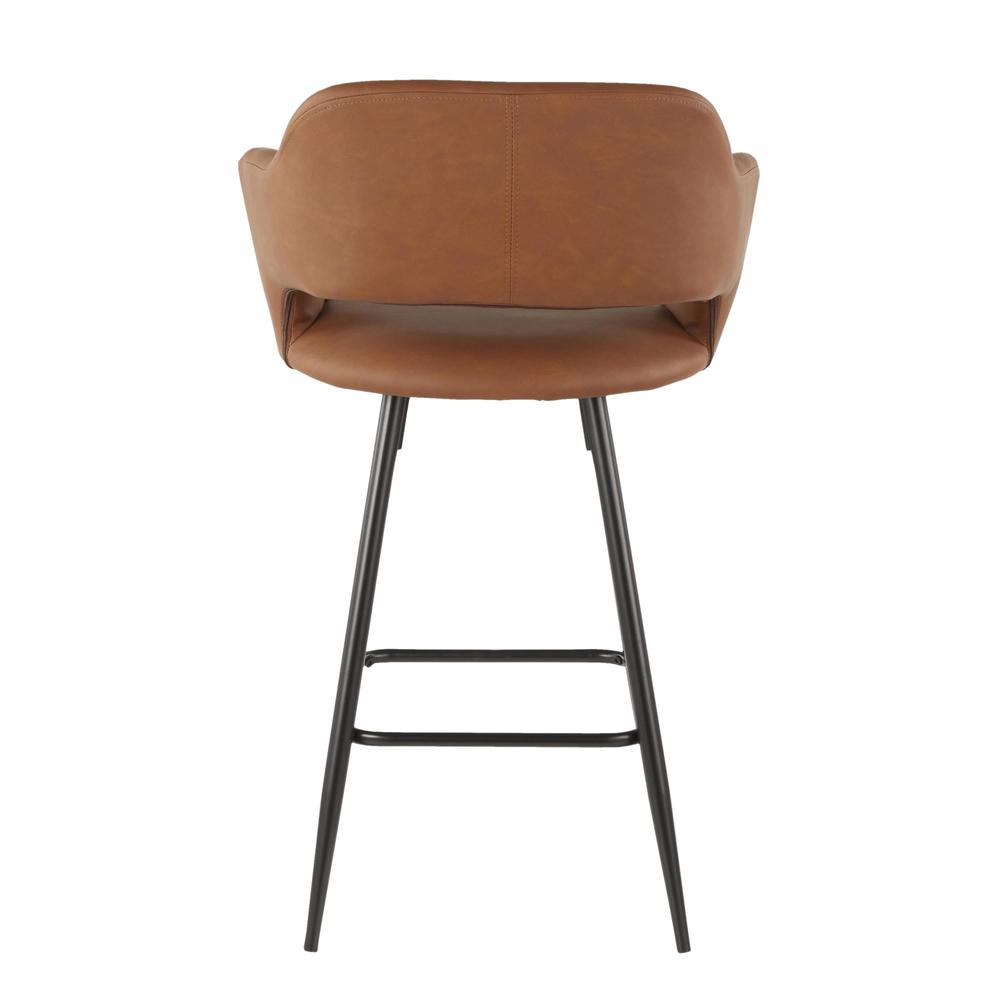 Black Metal, Brown PU Margarite Counter Stool - Set of 2. Picture 5