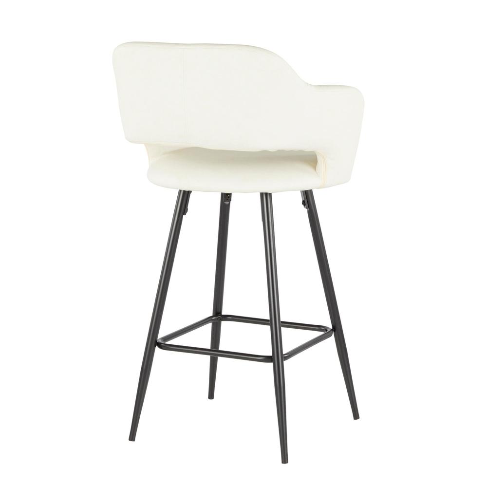 Black Metal, Cream PU Margarite Counter Stool - Set of 2. Picture 4