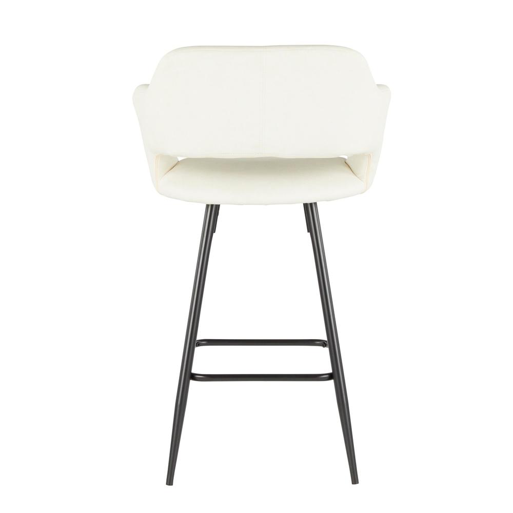 Black Metal, Cream PU Margarite Counter Stool - Set of 2. Picture 5