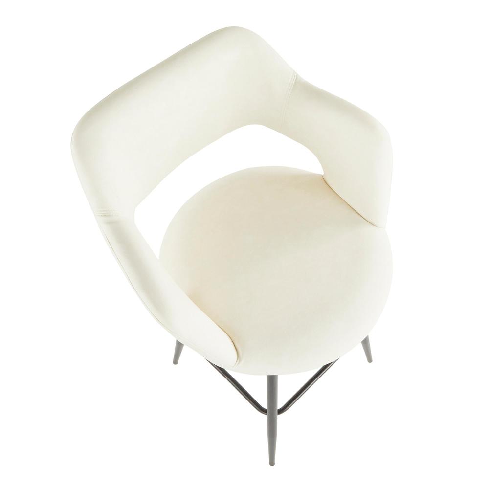 Black Metal, Cream PU Margarite Counter Stool - Set of 2. Picture 7