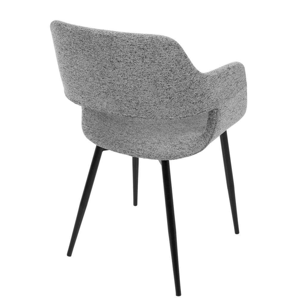 Grey Fabric, Black Legs Margarite Chair - Set of 2. Picture 4