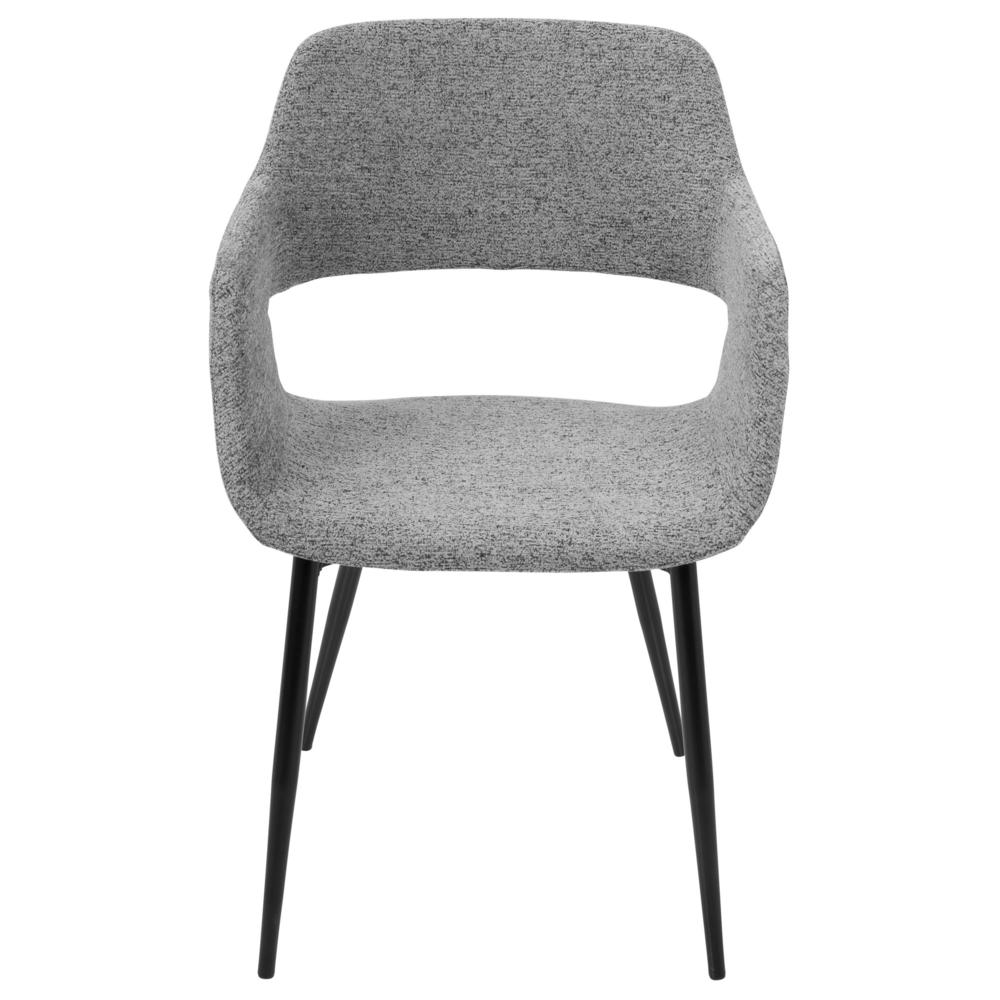 Grey Fabric, Black Legs Margarite Chair - Set of 2. Picture 6