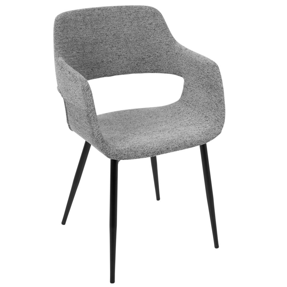 Grey Fabric, Black Legs Margarite Chair - Set of 2. Picture 2
