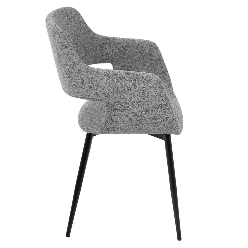 Grey Fabric, Black Legs Margarite Chair - Set of 2. Picture 3