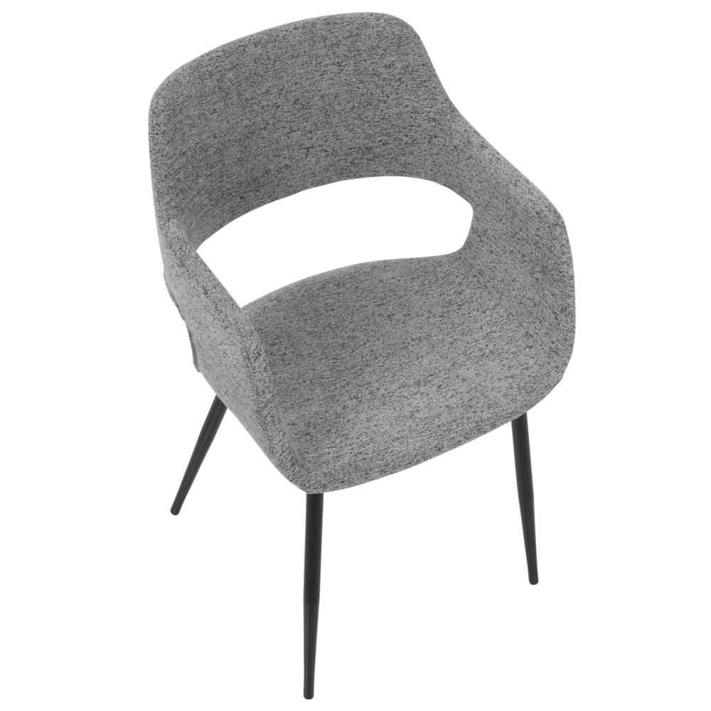Grey Fabric, Black Legs Margarite Chair - Set of 2. Picture 7