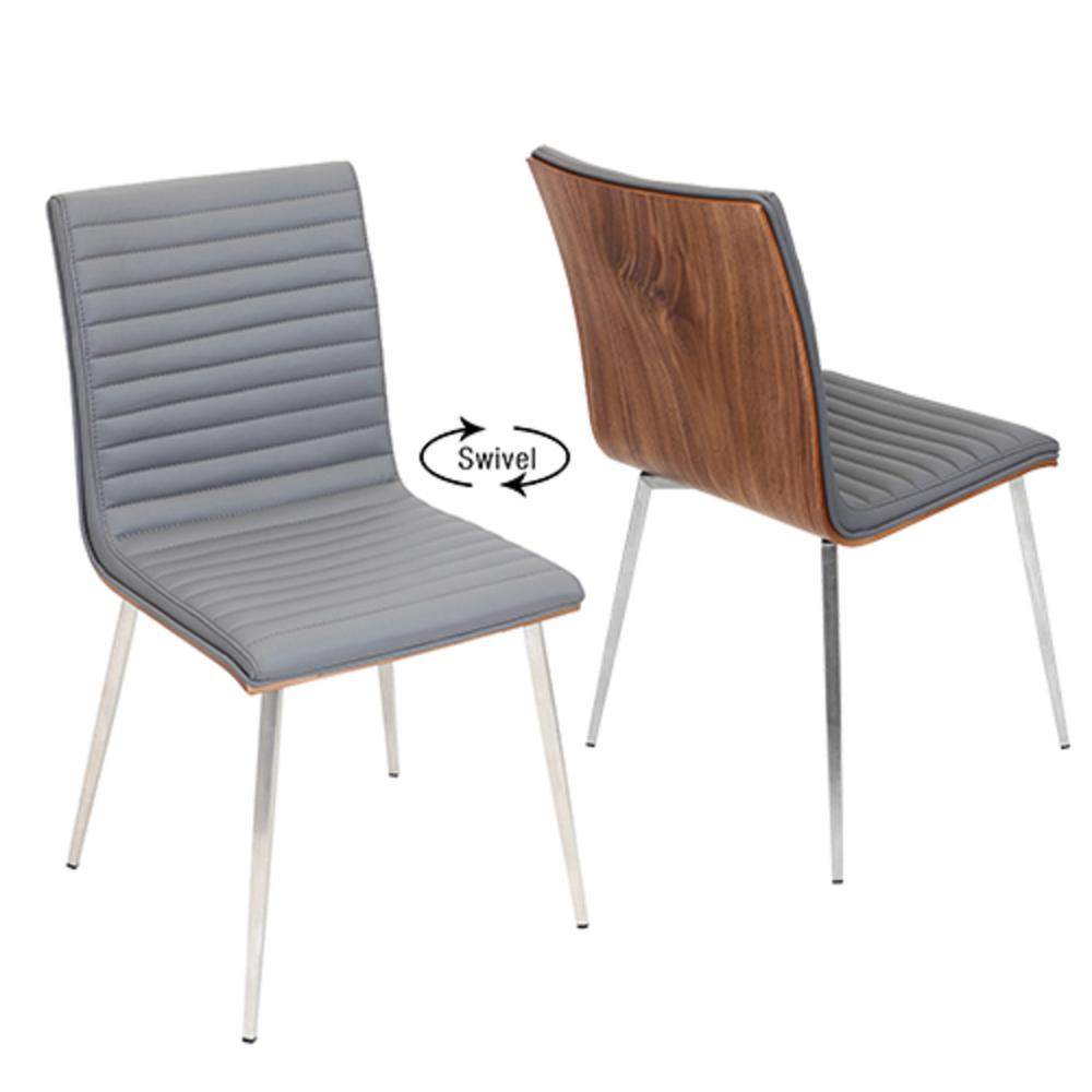 Walnut, Grey Mason Swivel Chair - Set of 2. Picture 2