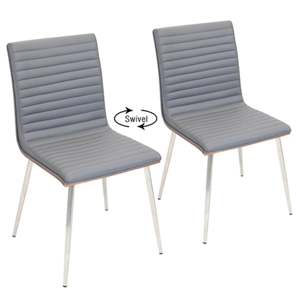 Walnut, Grey Mason Swivel Chair - Set of 2. Picture 1