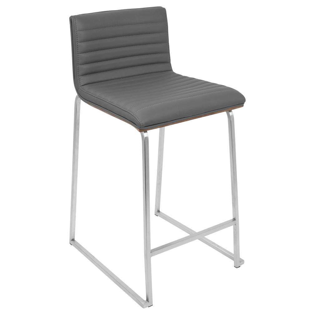 Walnut, Grey Mara Counter Stool - Set of 2. Picture 3