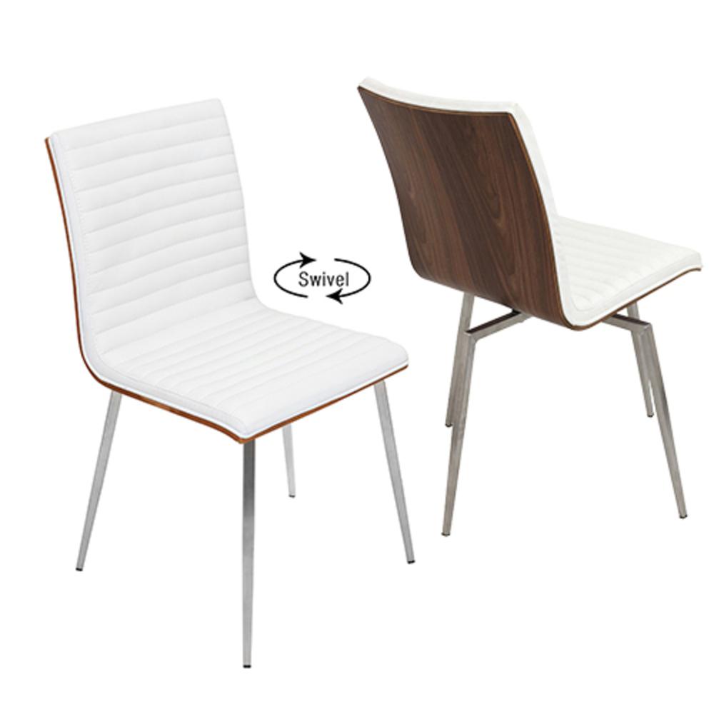 Walnut, Off-White Mason Swivel Chair - Set of 2. Picture 2