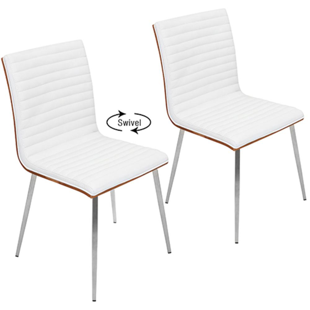 Walnut, Off-White Mason Swivel Chair - Set of 2. Picture 1