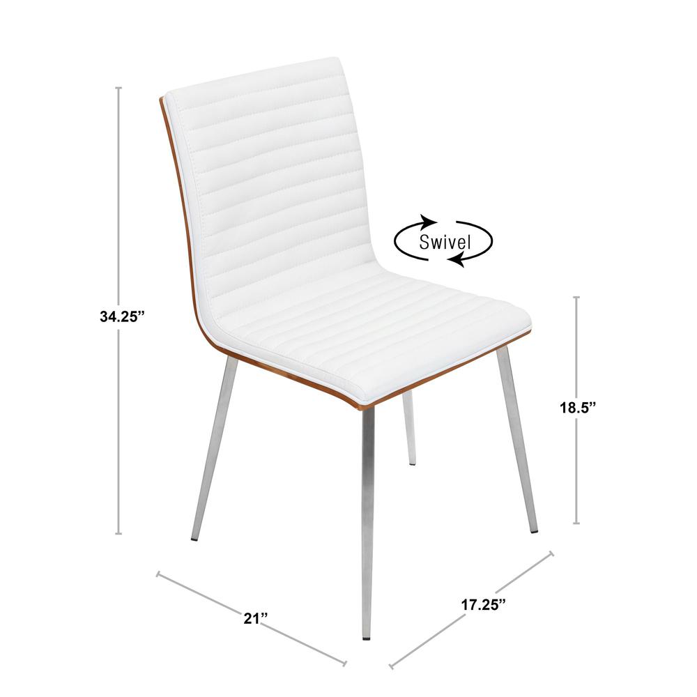 Walnut, Off-White Mason Swivel Chair - Set of 2. Picture 9