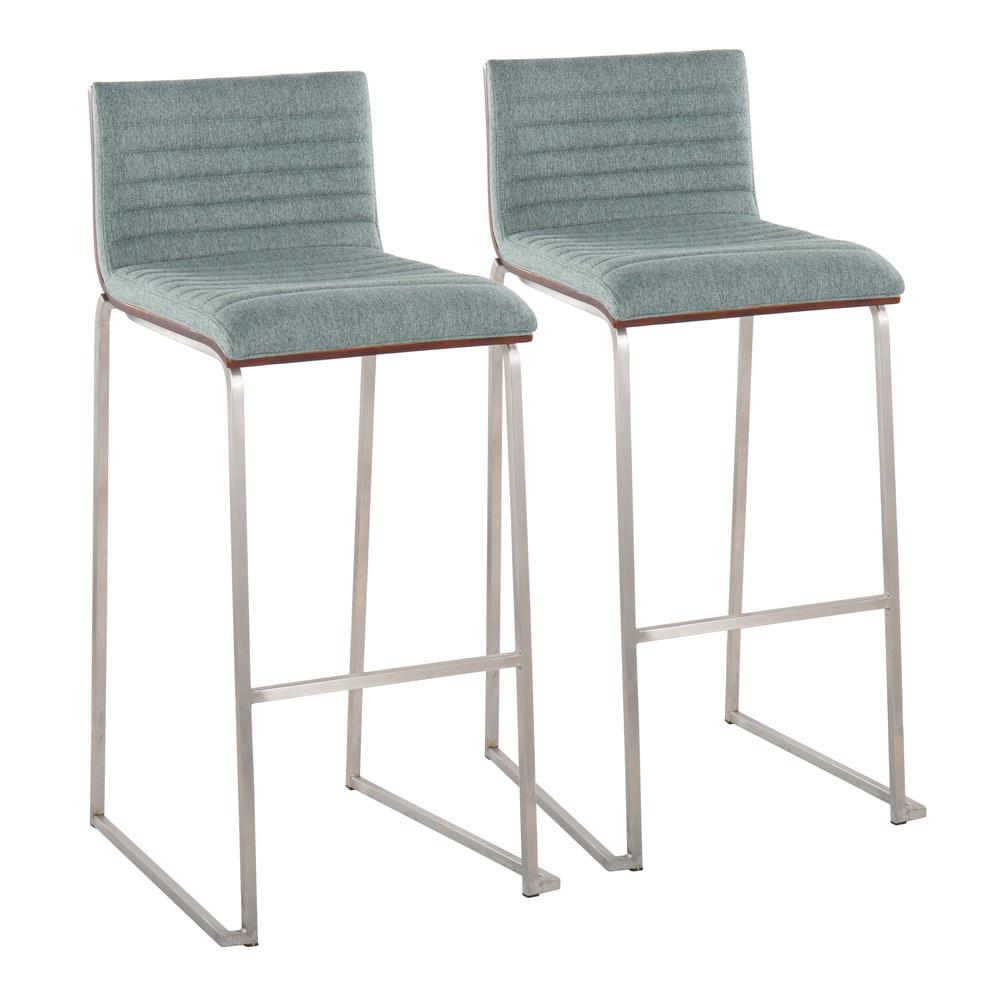 Green Mason Mara 30" Fixed-Height Barstool - Set of 2. Picture 1