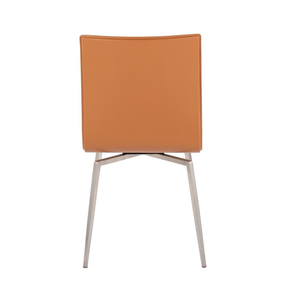 Stainless Steel, Camel PU Mason Upholstered Chair - Set of 2. Picture 5