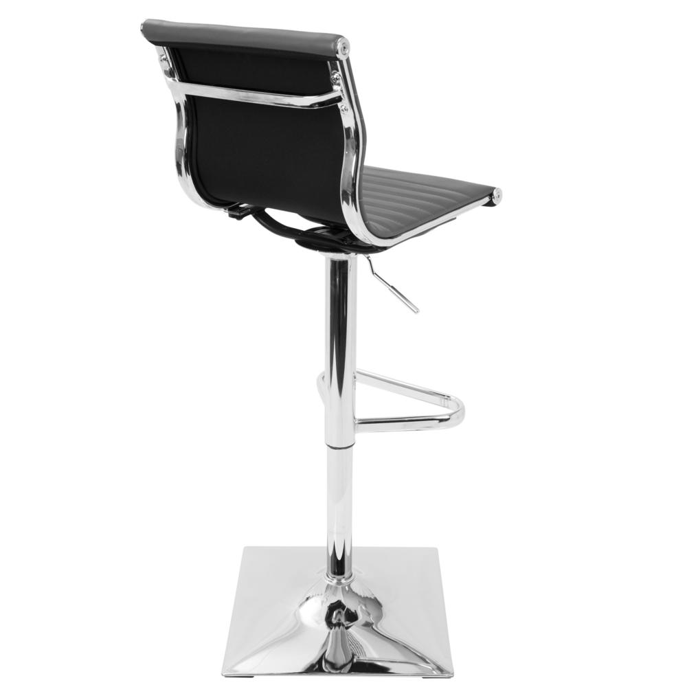 Masters Contemporary Adjustable Barstool with Swivel in Grey Faux Leather. Picture 3