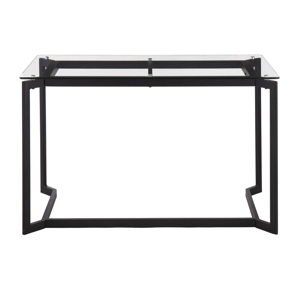 Black Steel, Clear Glass Masters Office Desk. Picture 4