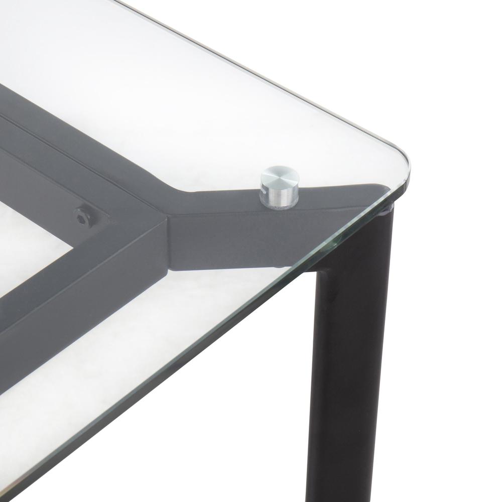 Black Steel, Clear Glass Masters Office Desk. Picture 7