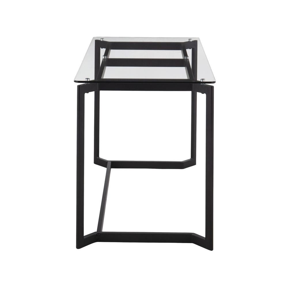 Black Steel, Clear Glass Masters Office Desk. Picture 2