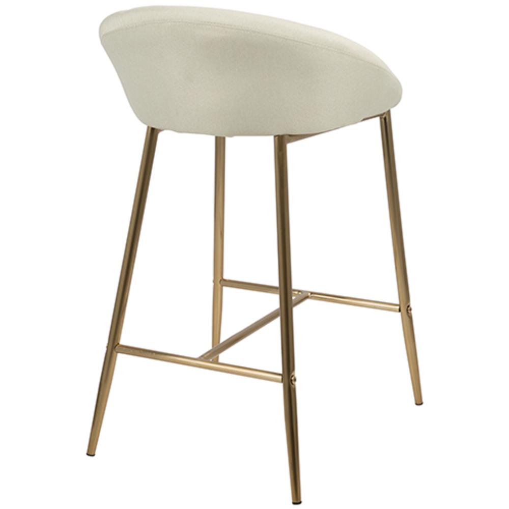 Gold, Cream Fabric Matisse Counter Stool - Set of 2. Picture 4
