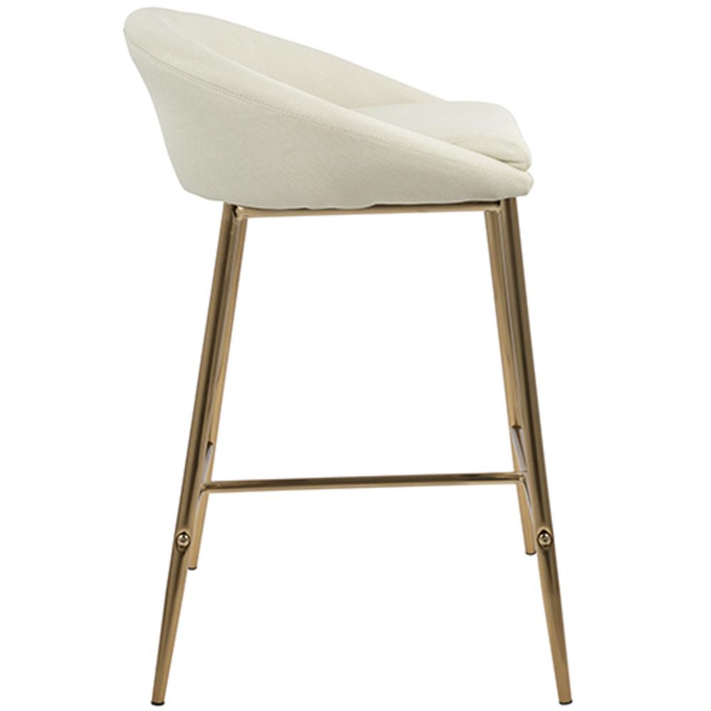 Gold, Cream Fabric Matisse Counter Stool - Set of 2. Picture 3