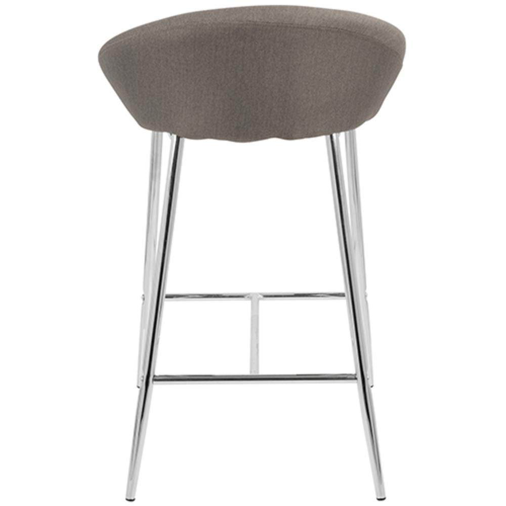 Chrome, Grey Fabric Matisse Counter Stool - Set of 2. Picture 5