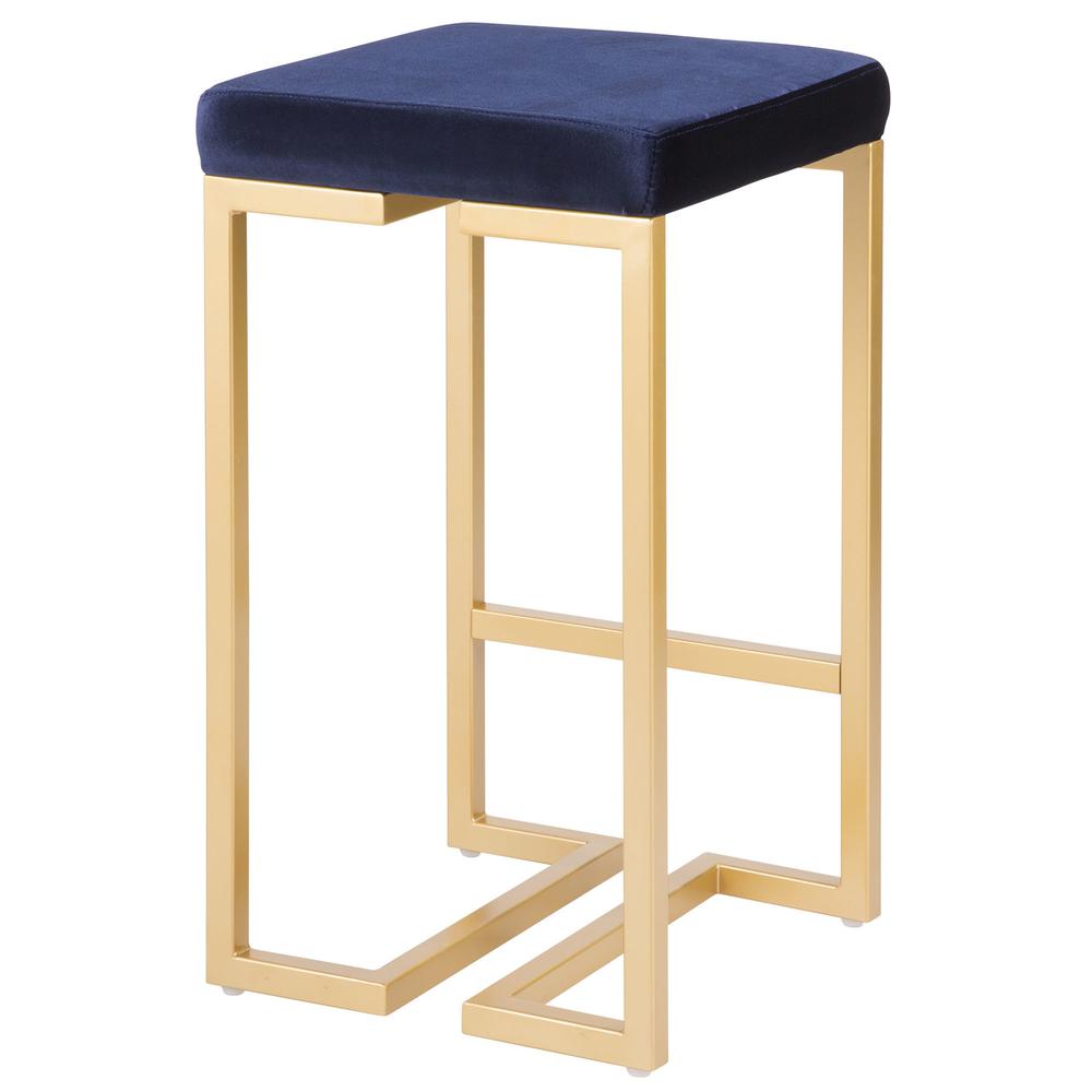 Gold, Blue Midas Counter Stool - Set of 2. Picture 4