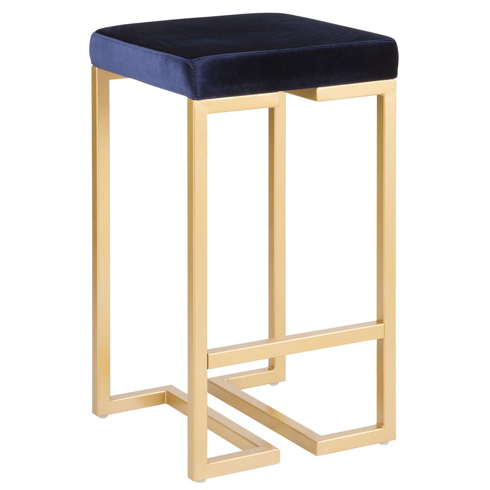 Gold, Blue Midas Counter Stool - Set of 2. Picture 2