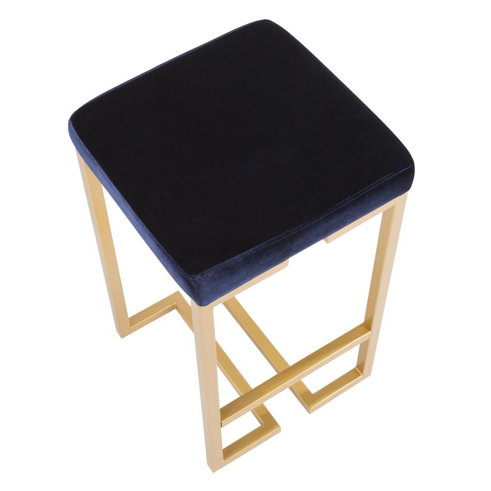 Gold, Blue Midas Counter Stool - Set of 2. Picture 7