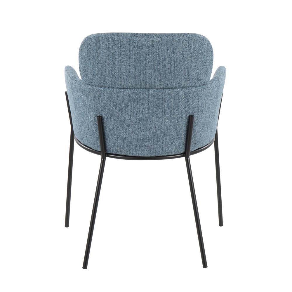 Black Metal, Blue Noise Fabric Milan Chair - Set of 2. Picture 5