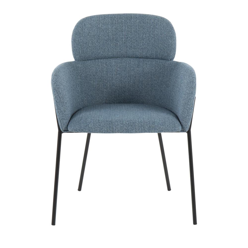 Black Metal, Blue Noise Fabric Milan Chair - Set of 2. Picture 6