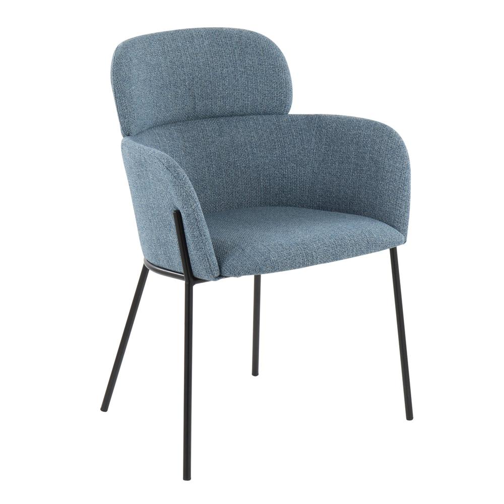 Black Metal, Blue Noise Fabric Milan Chair - Set of 2. Picture 2