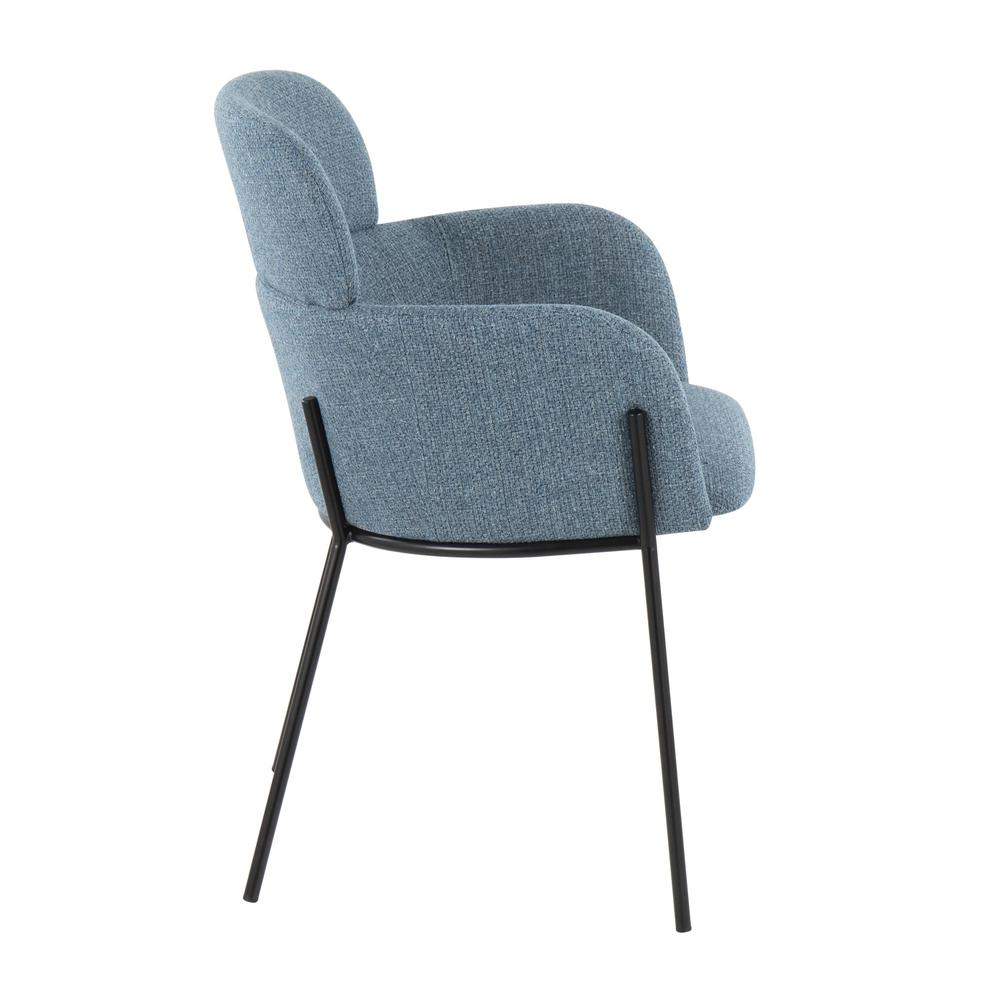 Black Metal, Blue Noise Fabric Milan Chair - Set of 2. Picture 3