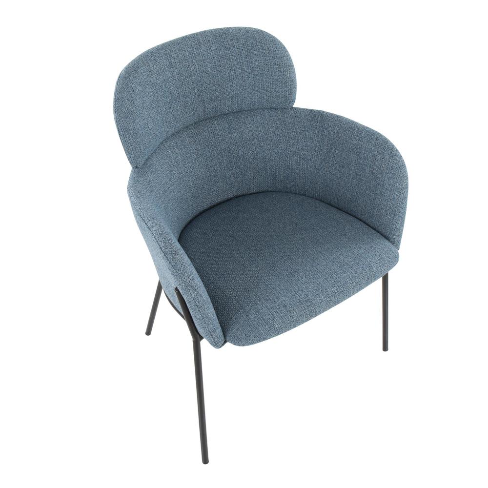 Black Metal, Blue Noise Fabric Milan Chair - Set of 2. Picture 7