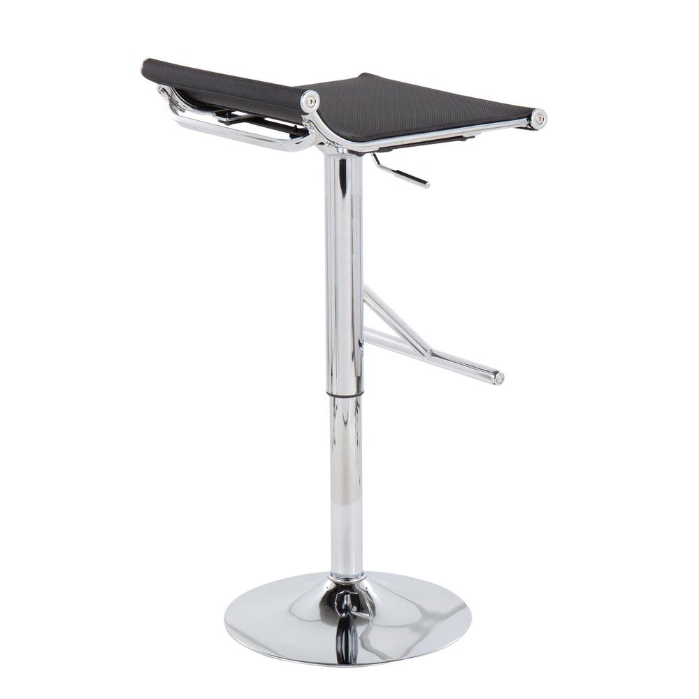 Chrome, Black Mesh Mirage Ale Bar Stool. Picture 3