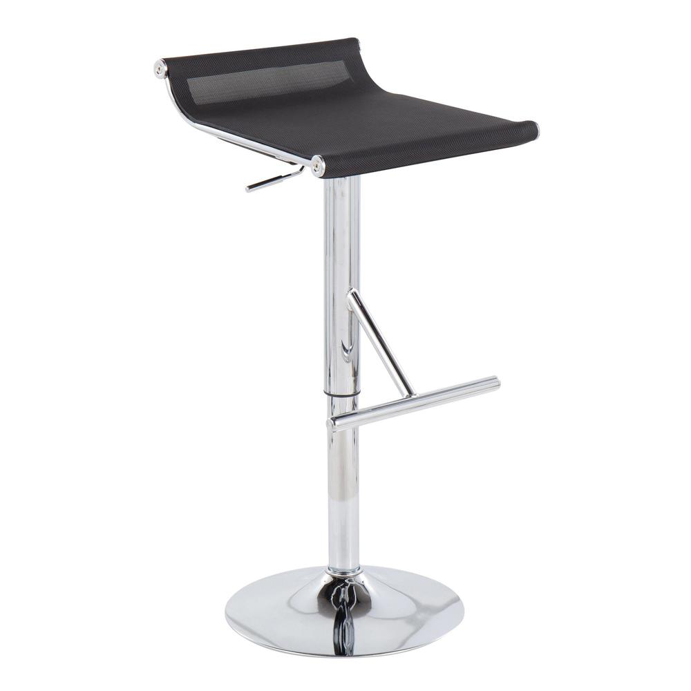 Chrome, Black Mesh Mirage Ale Bar Stool. Picture 1