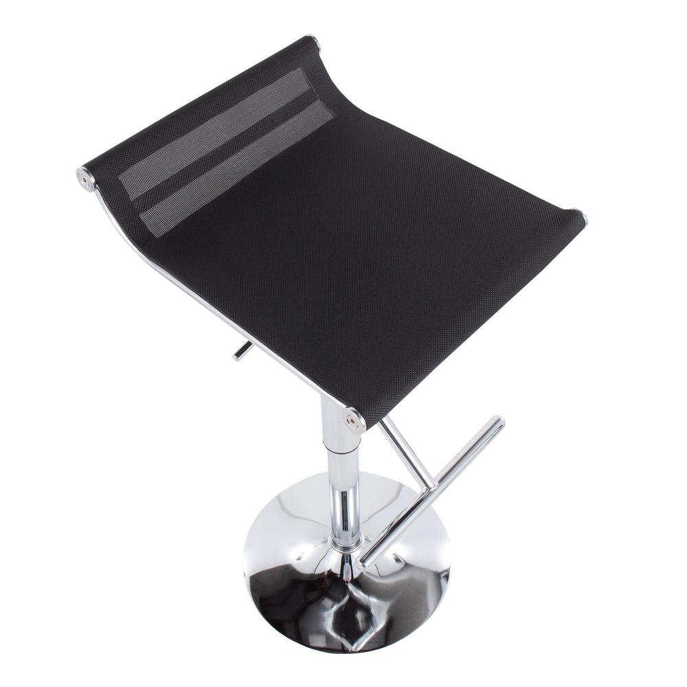 Chrome, Black Mesh Mirage Ale Bar Stool. Picture 6