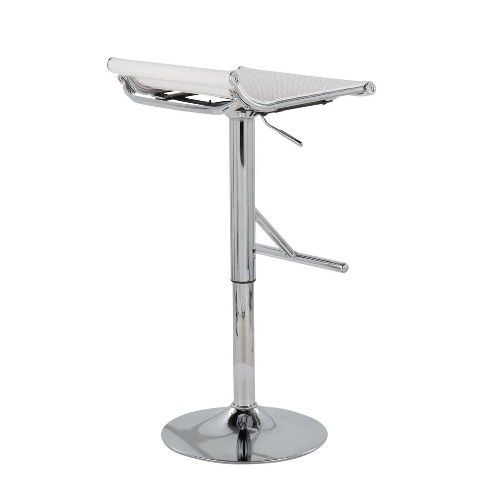 Chrome, White Mesh Mirage Ale Bar Stool. Picture 3