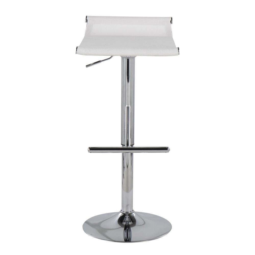 Chrome, White Mesh Mirage Ale Bar Stool. Picture 5