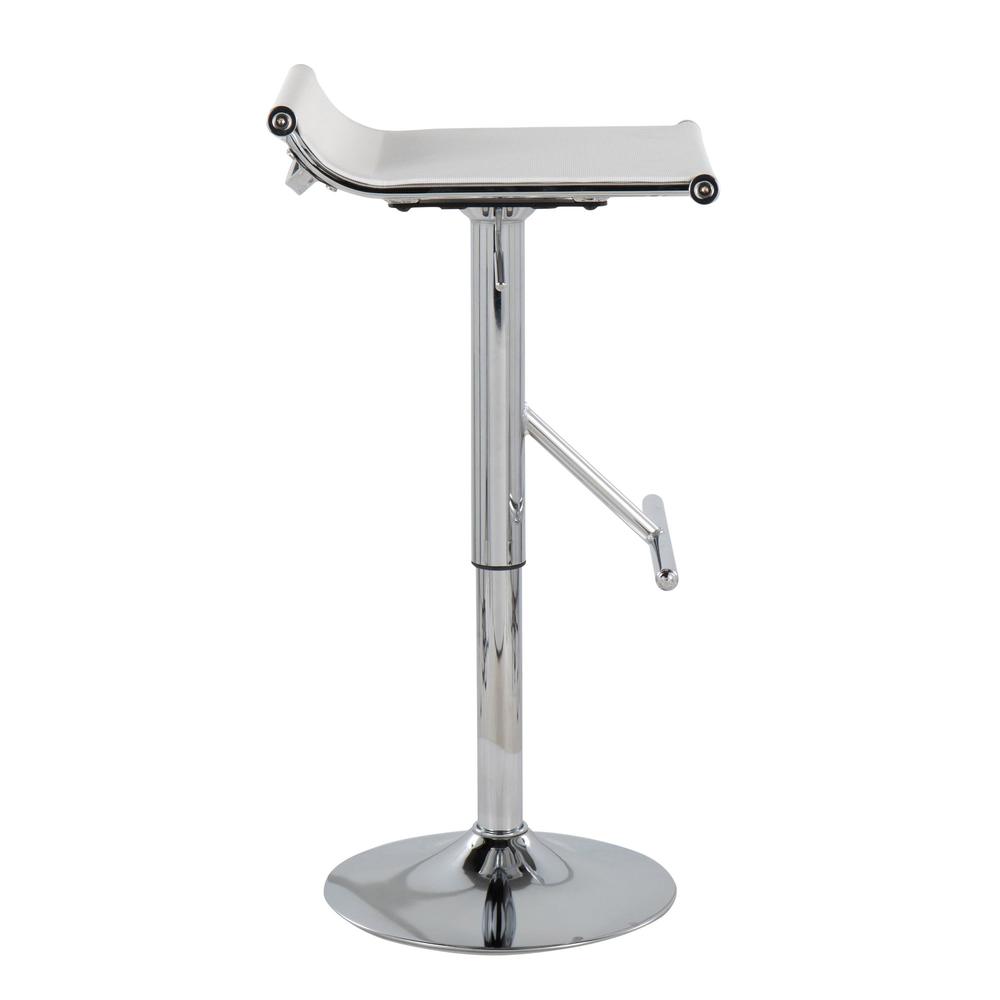 Chrome, White Mesh Mirage Ale Bar Stool. Picture 2