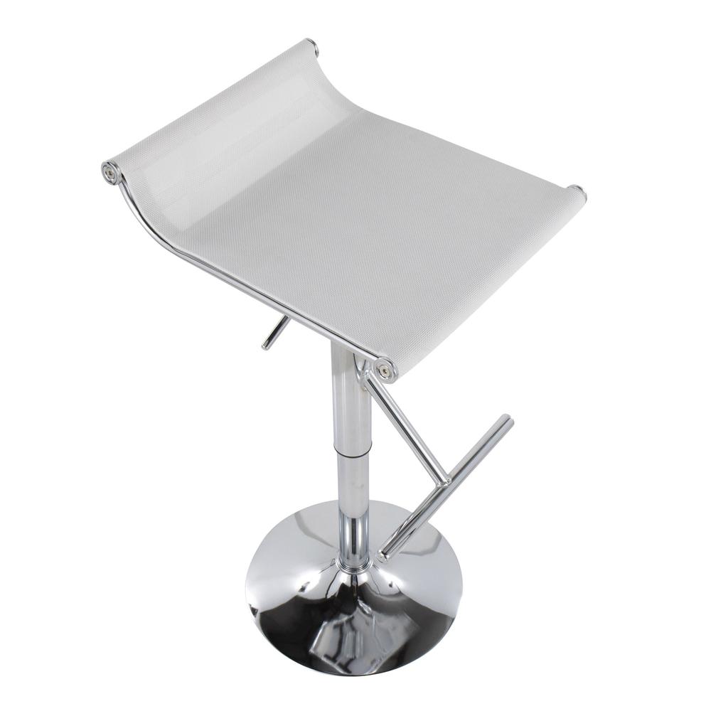 Chrome, White Mesh Mirage Ale Bar Stool. Picture 6