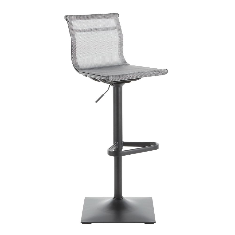 Black Metal, Silver Mesh Mirage Barstool. Picture 1