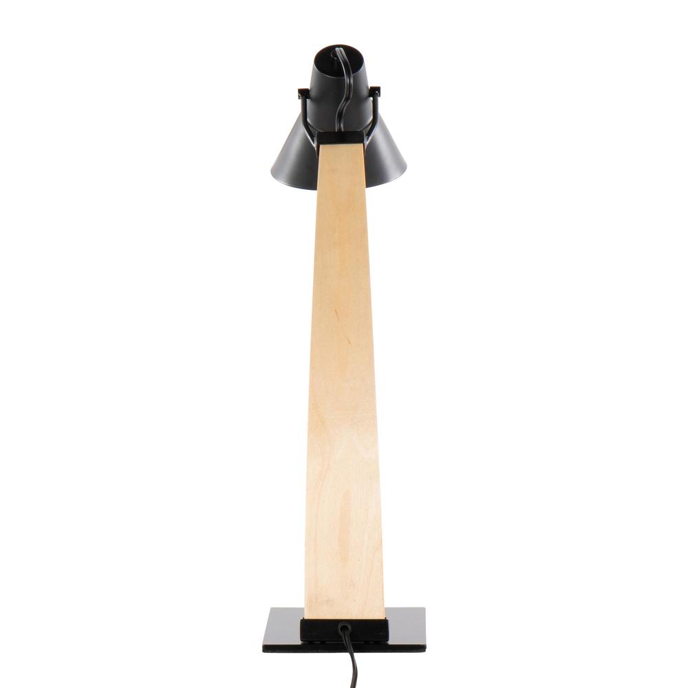Natural Wood, Black Metal Noah Table Lamp. Picture 5