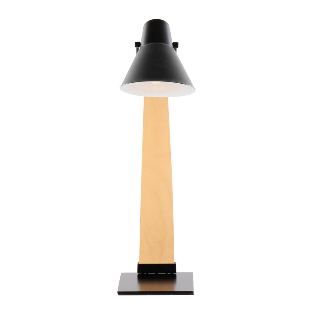 Natural Wood, Black Metal Noah Table Lamp. Picture 6